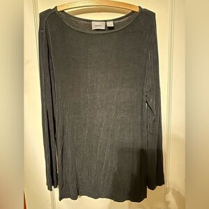 Chicos Travelers Black Long Sleeve Tunic